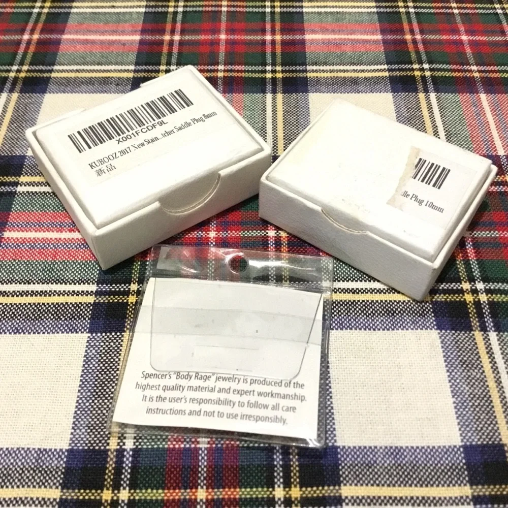 KUBOOZ Stainless Steel Ear Plug Tunnel Flesh Gauge Set in Boxes